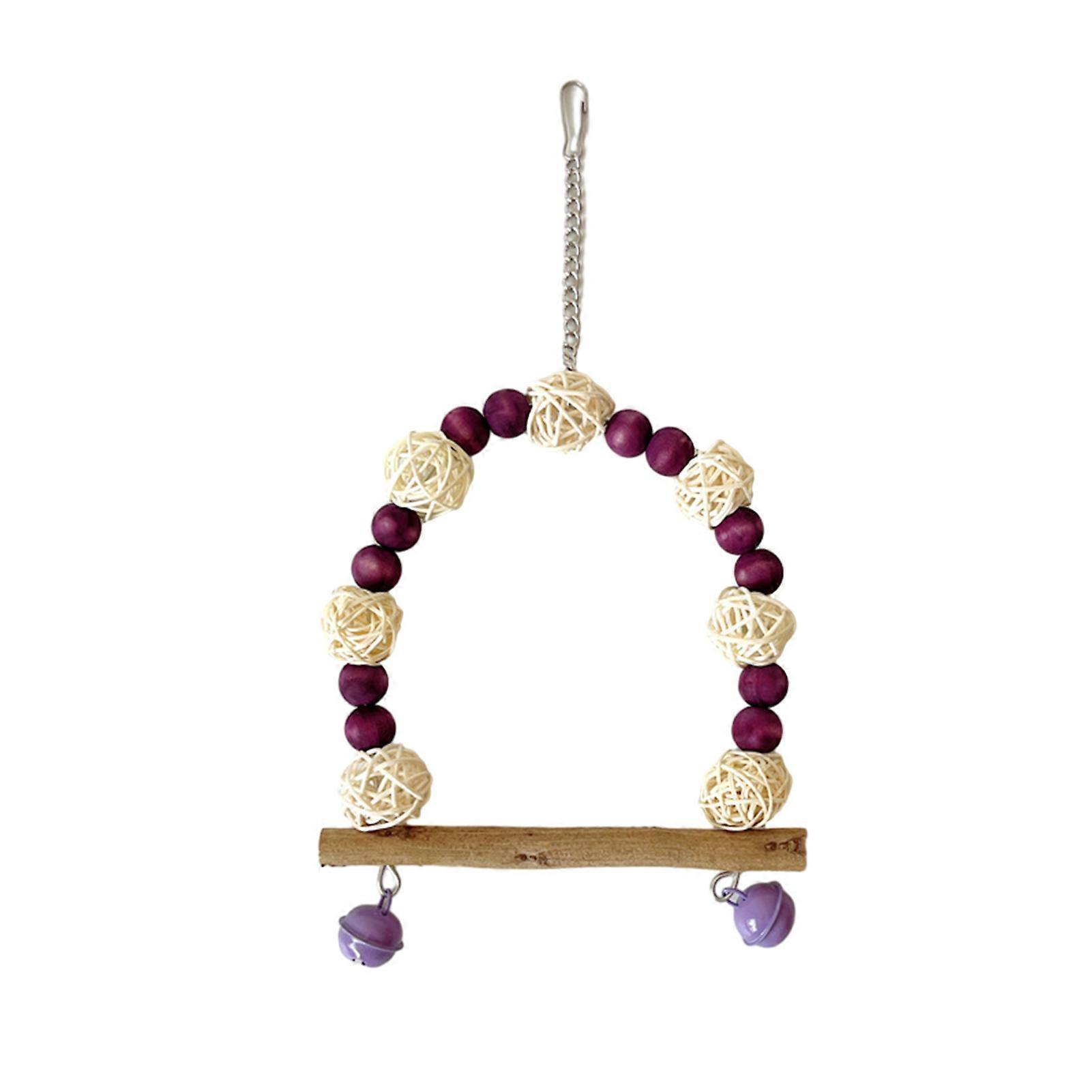 Interactive Bird Toy with Colorful Beads Rattan Balls Develop Intelligence Relieve Anxiety Bite Resistant Bird Toy