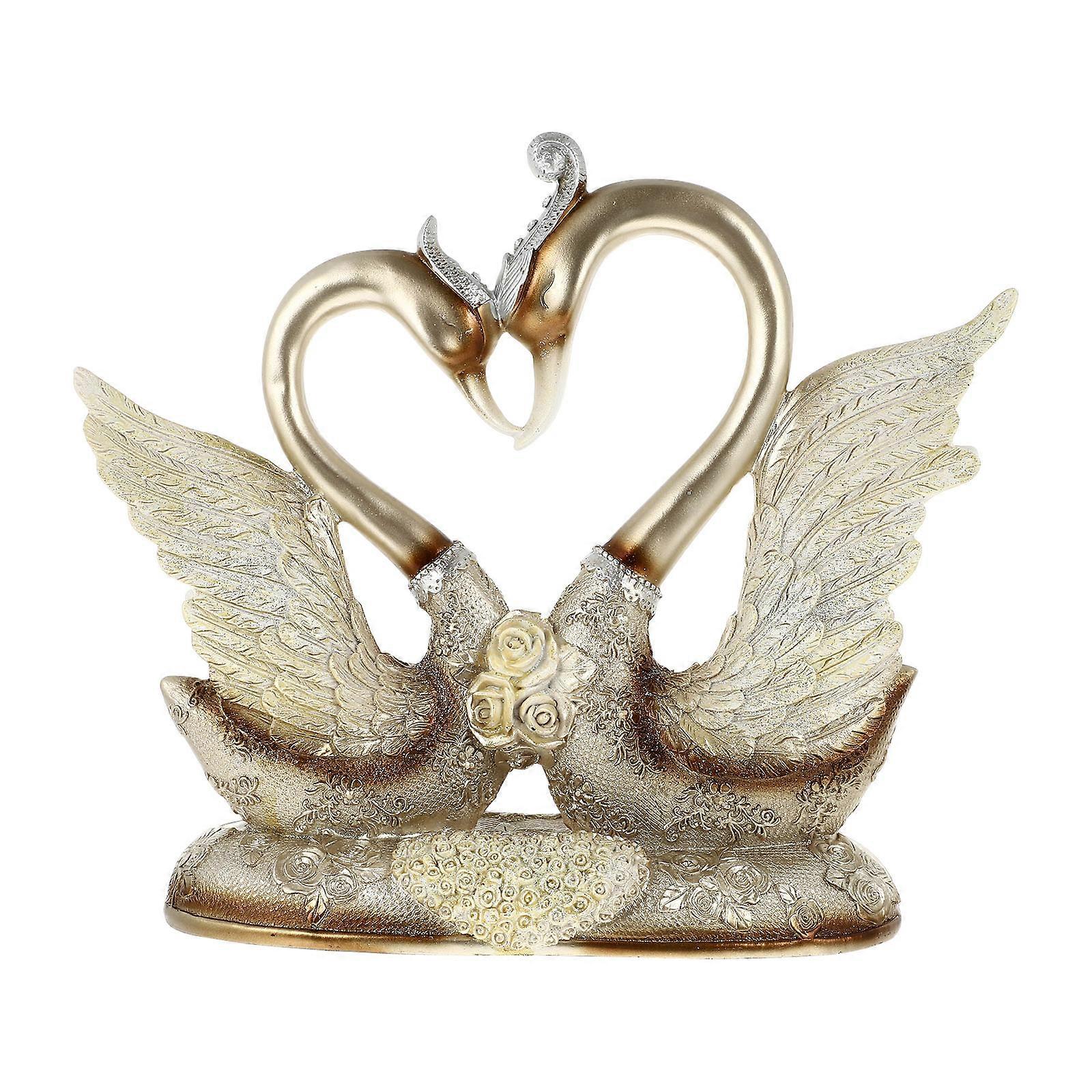 House Ornaments Desktop Swan Statue Pair Swan Figurines Bird Lover Figurine Tabletop Swan Statue Tabletop Centerpiece