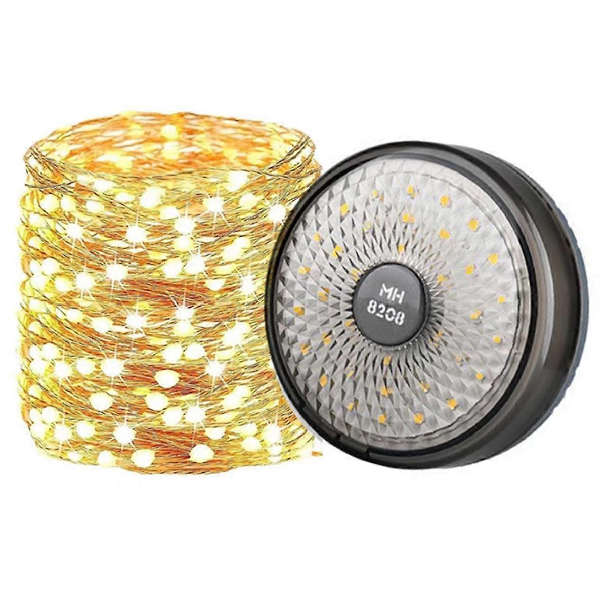 LED String Lights Camping Lantern USB Rechargeable 2 in 1 Portable Outdoor Light with 8 Lighting Modes Camping Light A