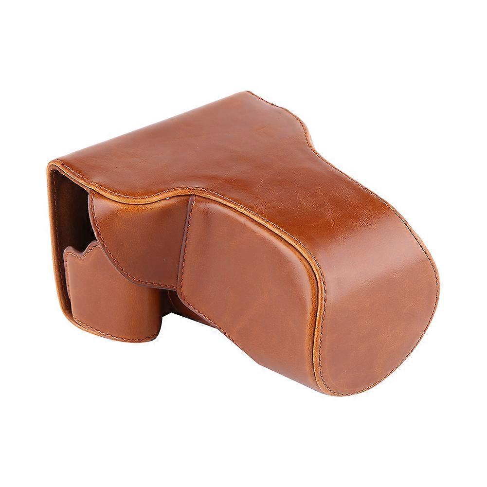 Protective Camera Case Bag Compatible For Canon Eos M3 With Neck Strap (brown)