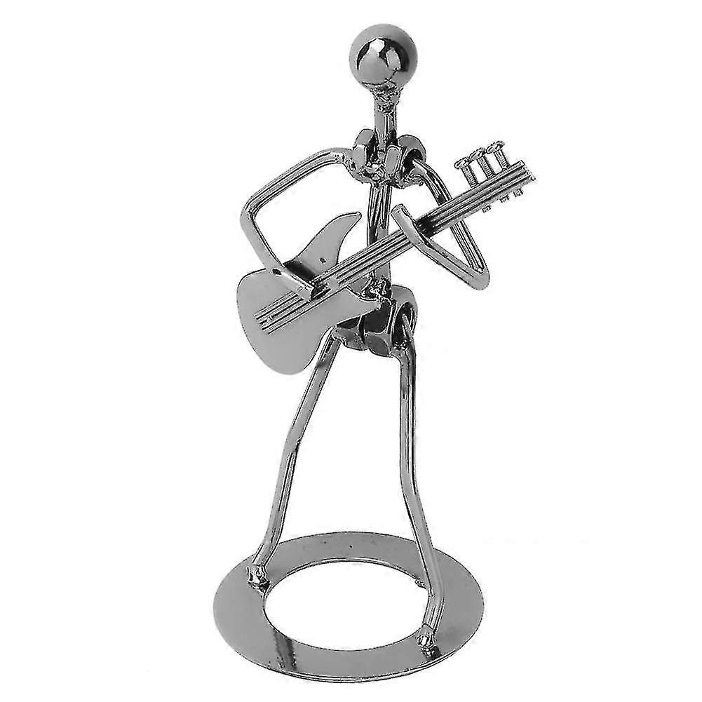 خمر الحديد الفن الأسود رجل الغيتار المؤدي سطح المكتب الديكور للمنزل شريط العرض