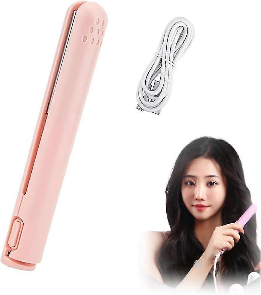 Mini ondulator cu dublă utilizare, stil durabil, mini ondulator 2-în-1, ondulator mic reîncărcabil USB, pentru păr scurt și lung