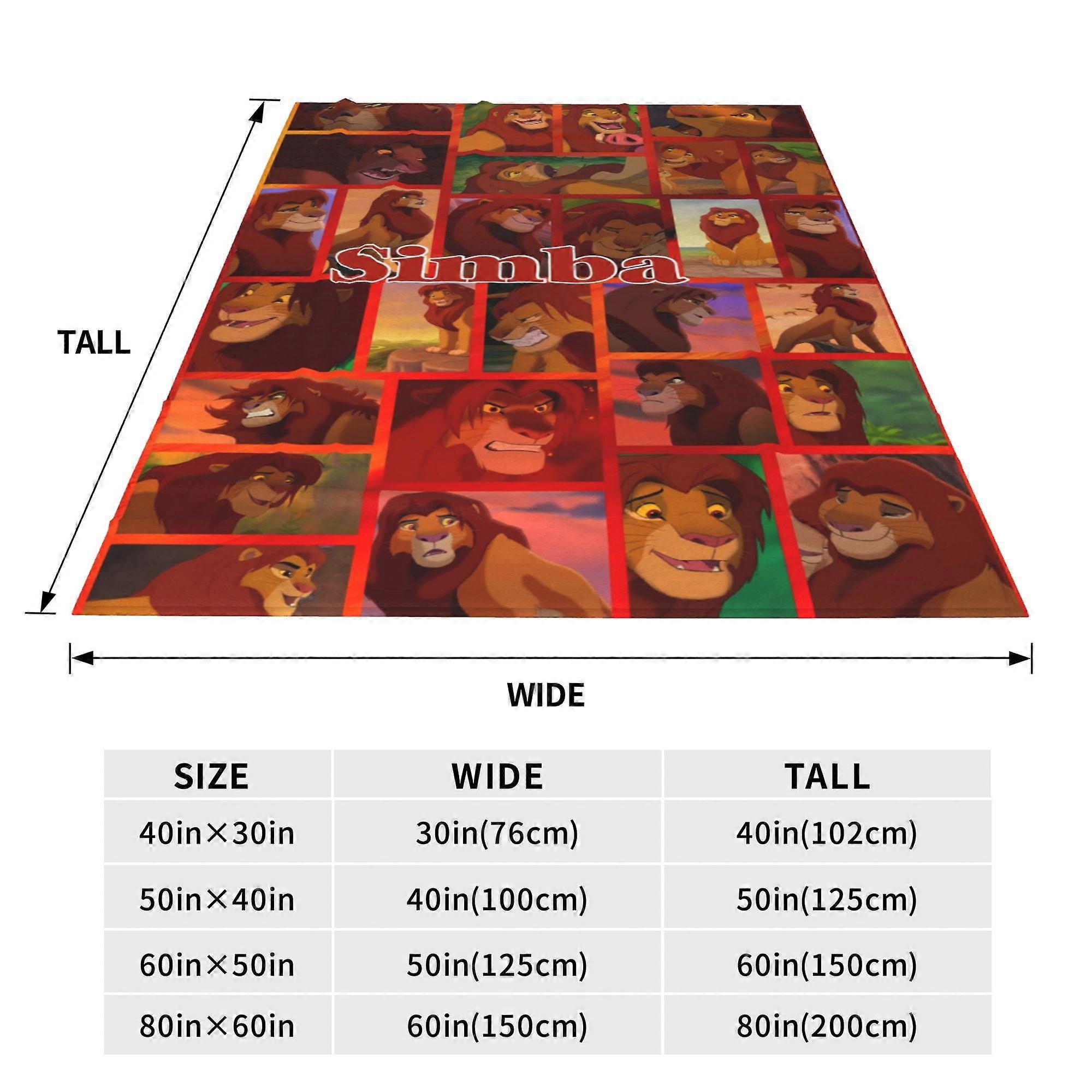 Simba Throw Blanket Soft Plush Travel Blanket For Bedroom Living Room ...