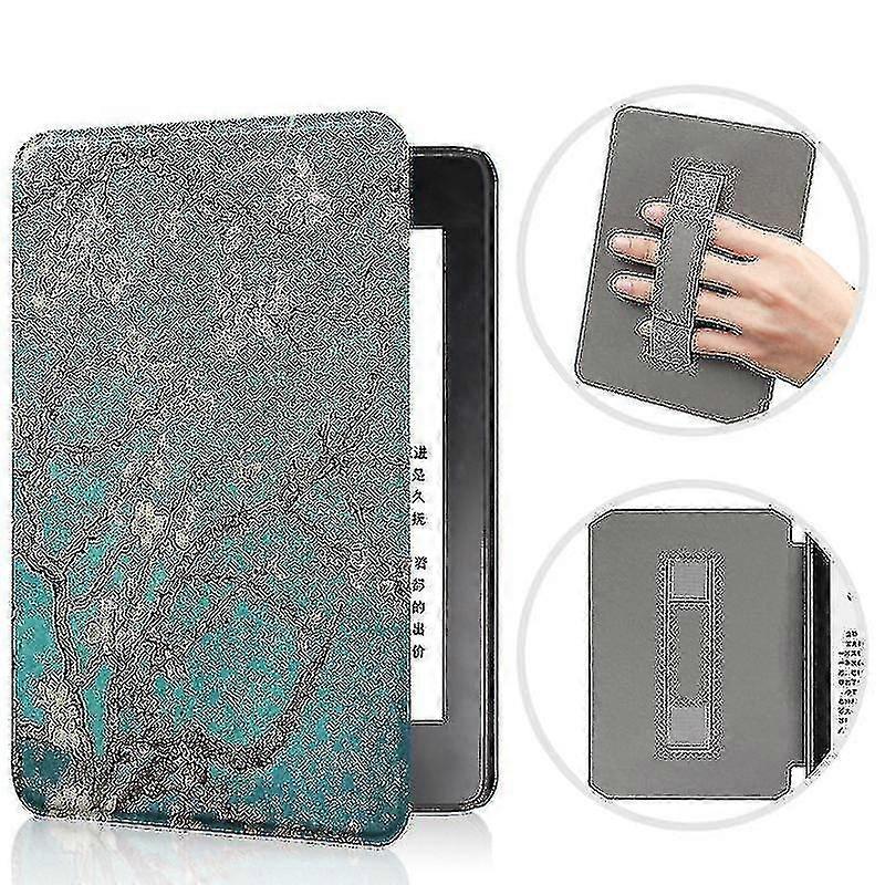 Caso compatível Kindle 6 polegadas (11th N, 2022 Se) Pu Cover com Auto Sleep Wake, mão S