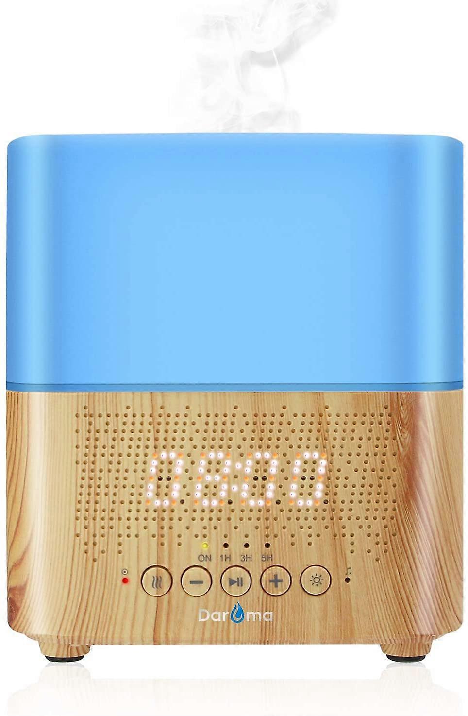 Sunrain Alarm Clock Essential Oil Diffuser, Aromatherapy Diffuser With Bluetooth Speaker, 300ml Scent Mist Fragrance Ultrasonic Room Humidifier,7Color