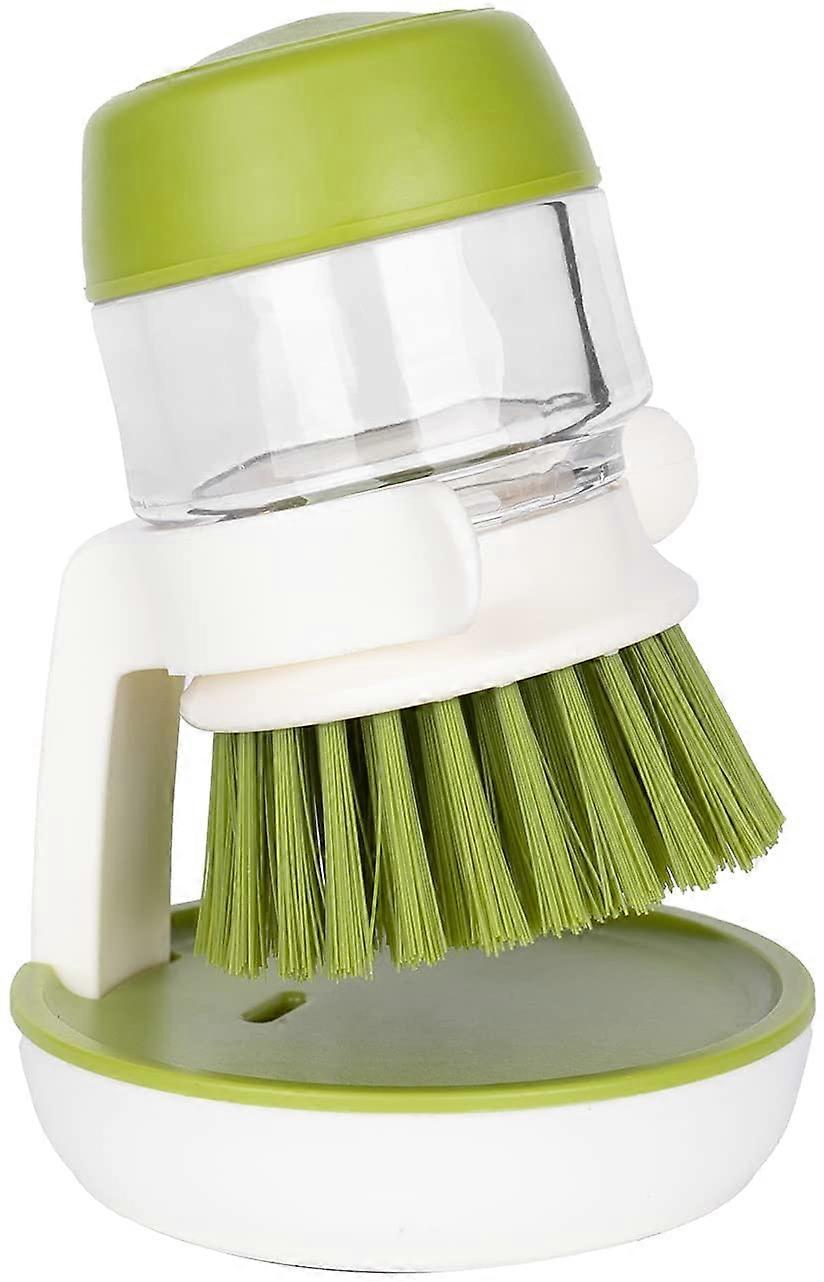 Soap Dispensing Scrub Brush with Drip Tray,Kitchen Scrubber Storage Stand Set