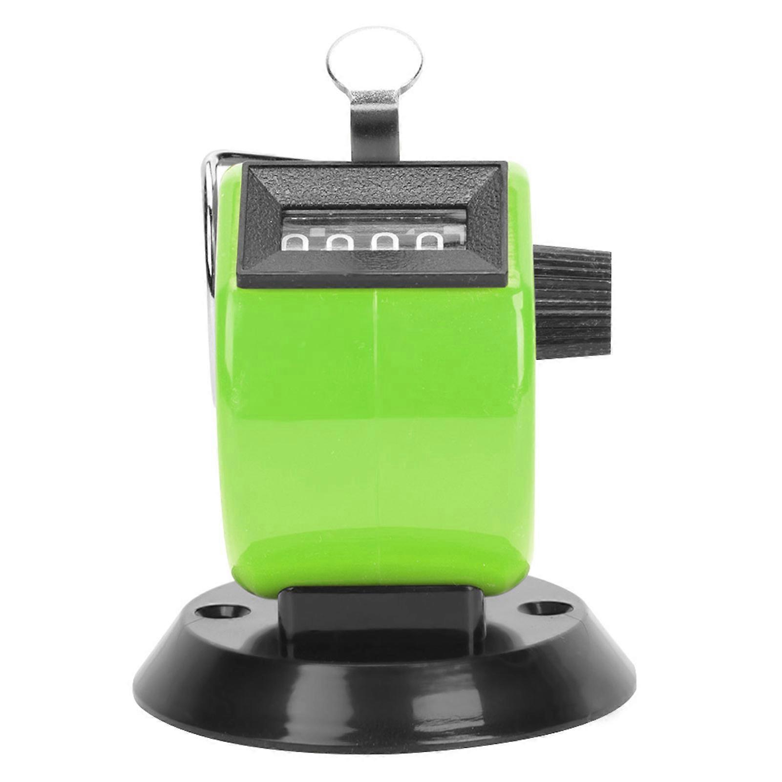 BERM Hand Tally Counter 4-Digits ABS Plastic Shell Mechanical Handheld Counting Tool with Hook BaseGreen YEMAA