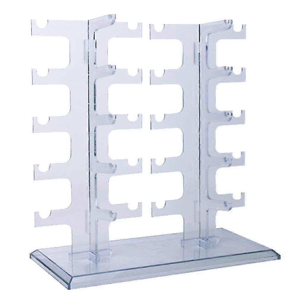 Transparent Two Row Sunglasses Rack 10 Pairs Glasses Holder Display Stand