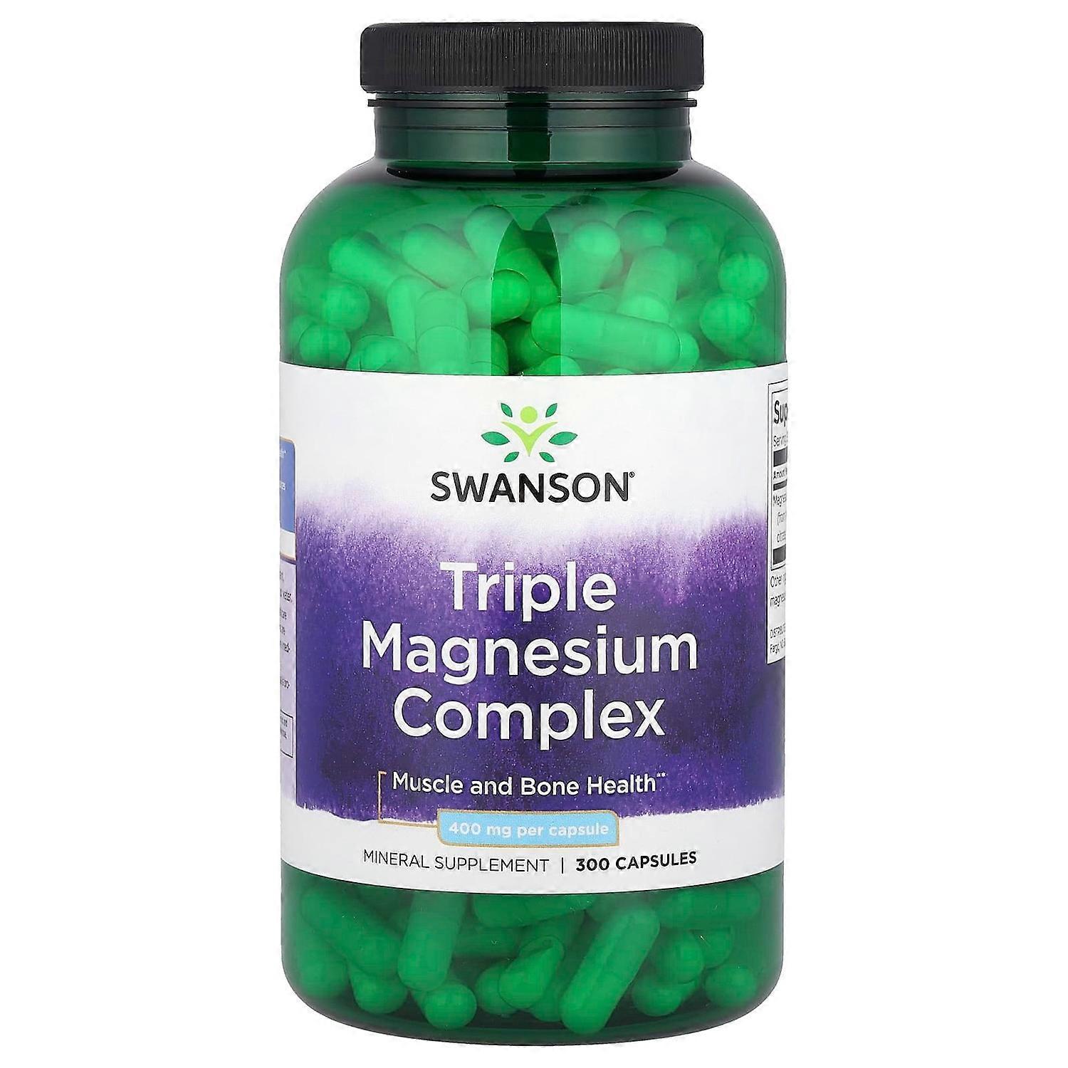 Swanson, Triple Magnesium Complex, 400 mg, 300 Capsules