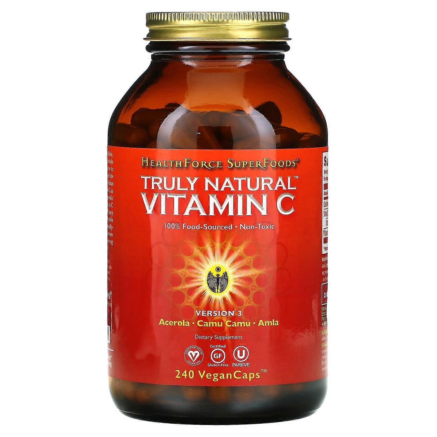 HealthForce Superfoods, Truly Natural Vitamin C, Version 3, 240 Vegan Caps