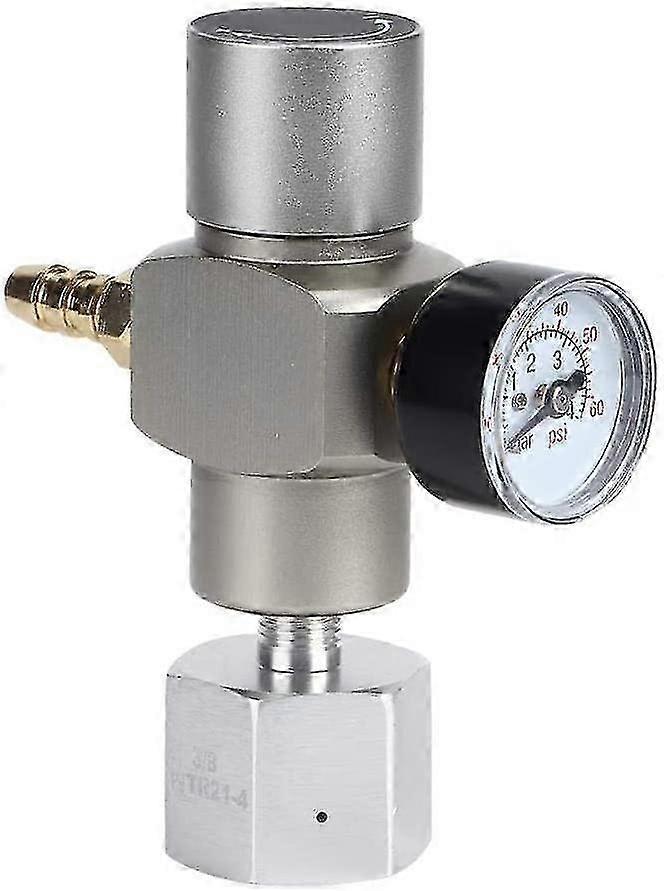 Co2 Pressure Regulator, 2 In 1 Mini Co2 Gas Regulator Soda Pressure Gauge With 3/8in To Tr21.4 Adapter For Sodastream-Yvan