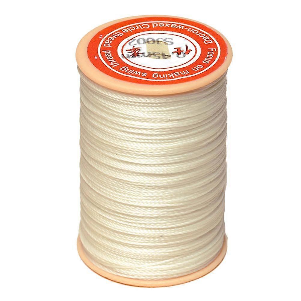 1pc 0.45mm Round Waxed Thread Leather Sewing Thread Hand Stitching Thread For Craft Diy (rice White)