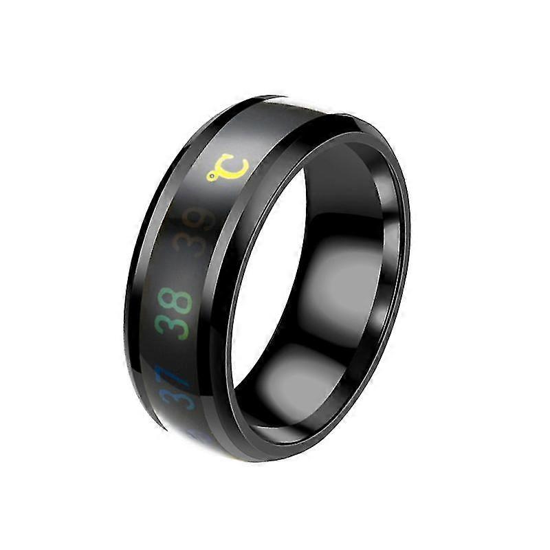 1pc smart temperature titanium steel ring couple number color change ring hand jewelry size no.12