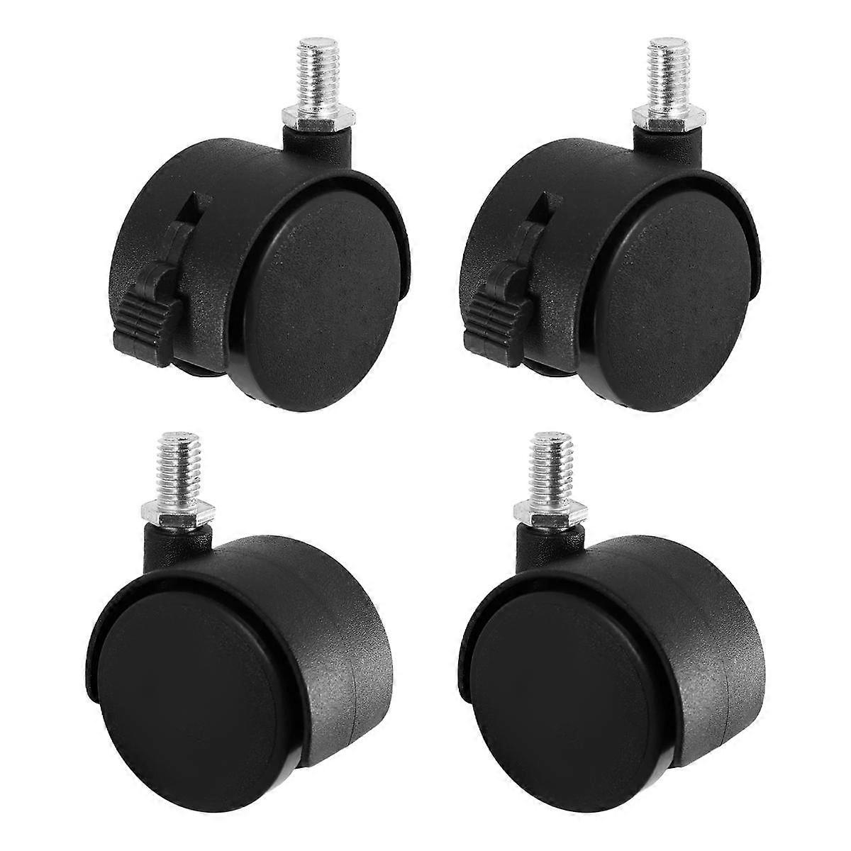 Set of 4 Screw In Caster Wheels - 2 With Lock Function