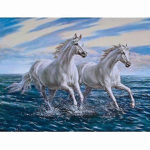 DIY 5d كامل جولة حجر الراين الحصان الماس التطريز اللوحة عبر غرزة ديكور المنزل