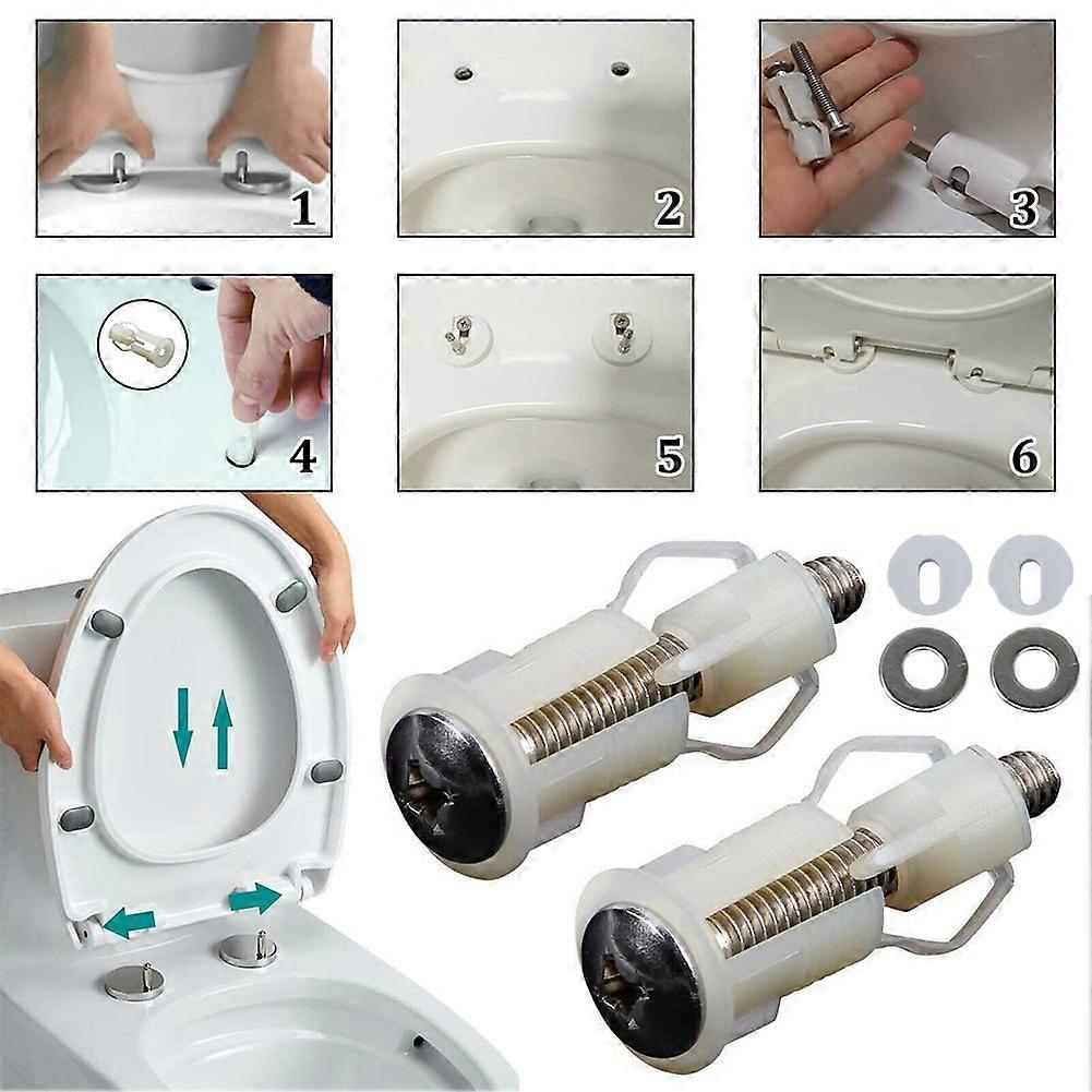 Top Fix Toilet Cover Seat Screws Well Nut Pan Fixing WC Blind Hole Fitting Kit For Universal Toilet Seat Hinges Commode