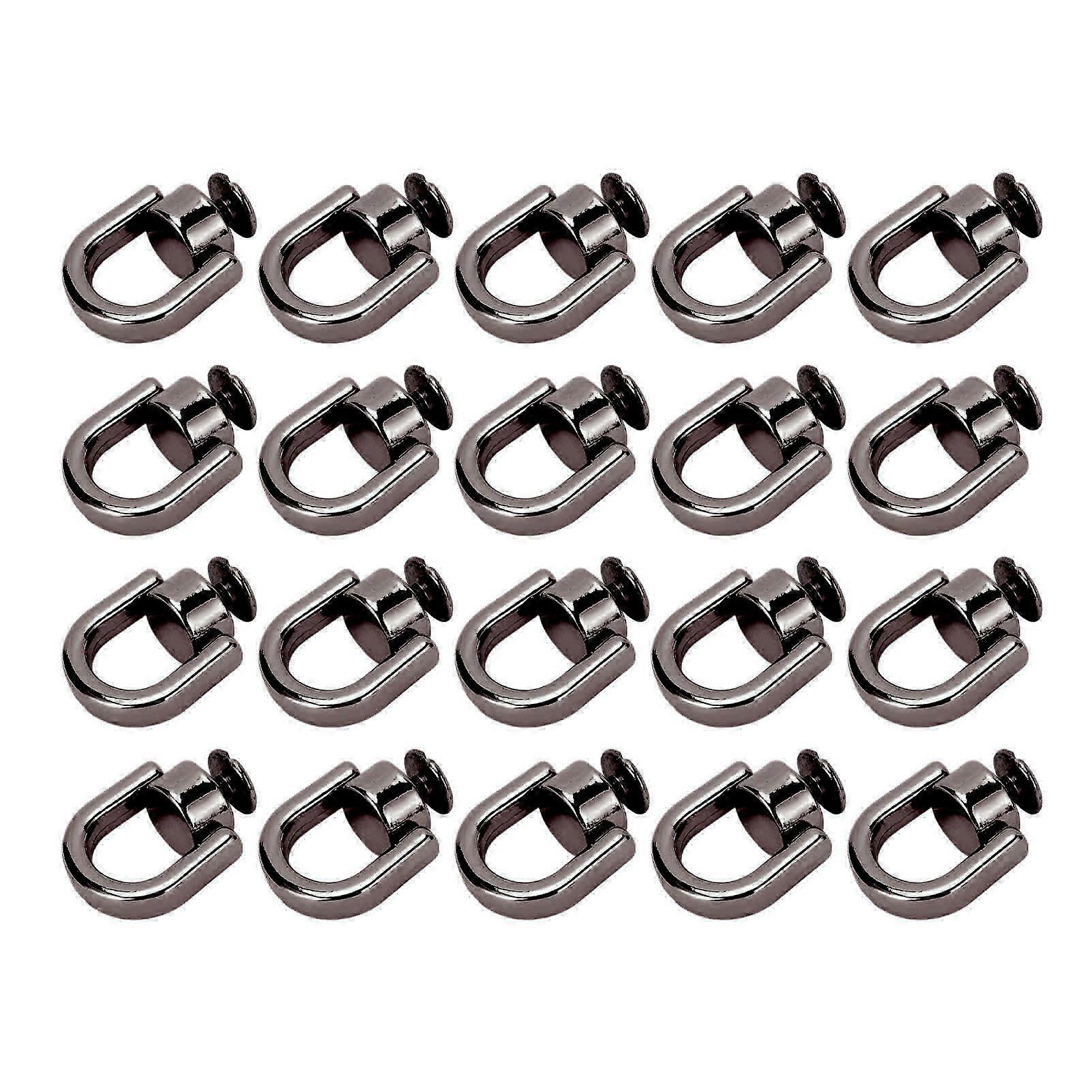 20PCS D Ring Rivet 16x9.5mm Zinc Alloy and Iron Rivet Button Ball Stud with Thread for Leather Gray