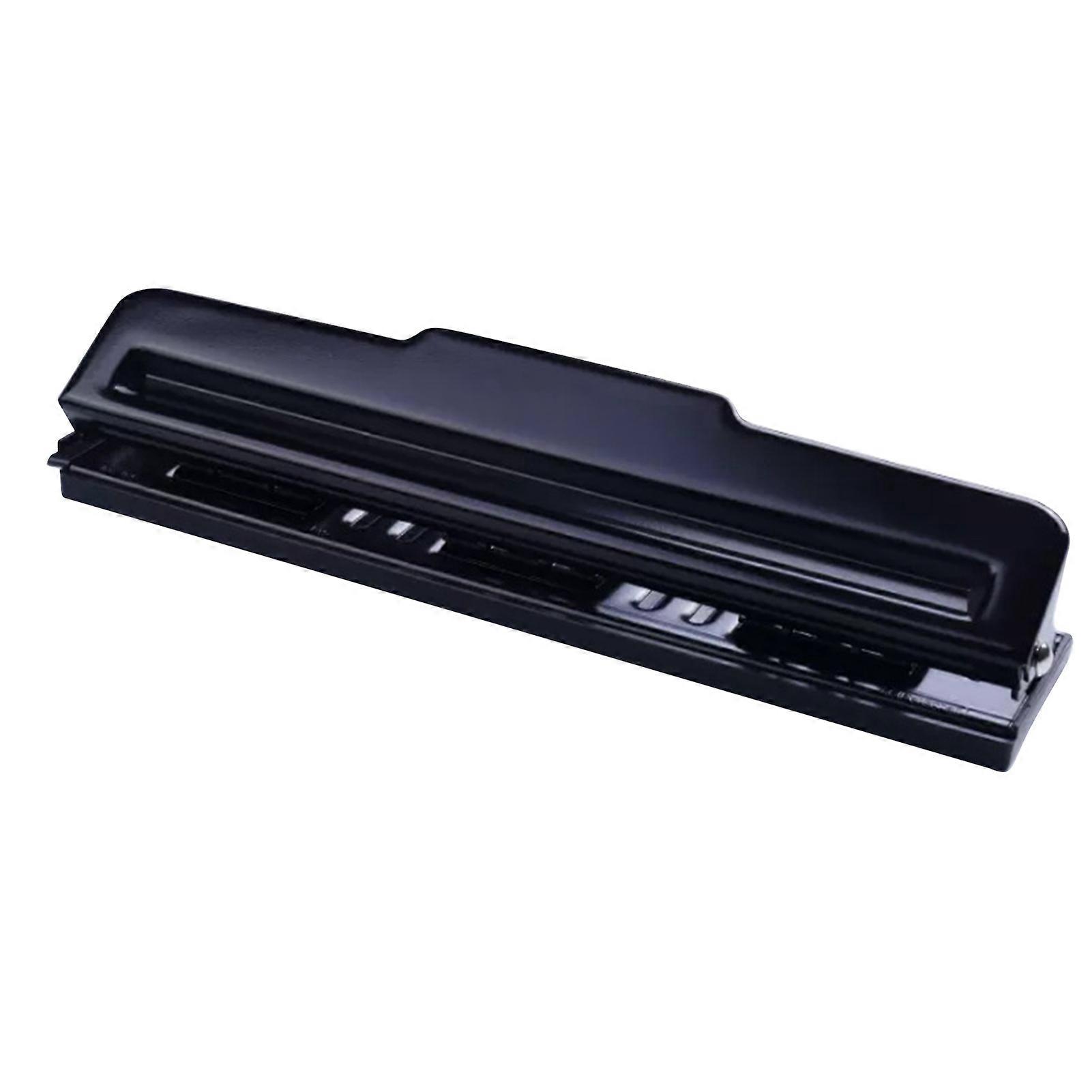 9 Hole Paper Puncher Multipurpose Efficient 8 Sheet Capacity A5 A6 Portable Hole Punch for Office School Home Black