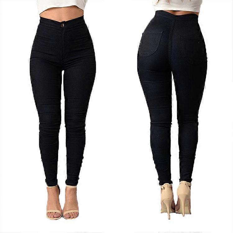 Women High Waist Skinny Jeans Women\'s Elastic Fit Button Jeans Suitable for Casual and Daily Wear