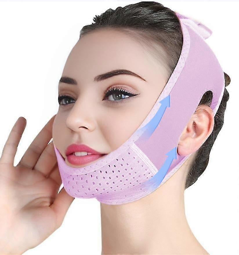 Eliminador de queixo duplo, Máscara de elevação de linha V com alça de queixo para queixo duplo para mulheres, Lifting facial, Prevenir a flacidez, Redutor de queixo duplo