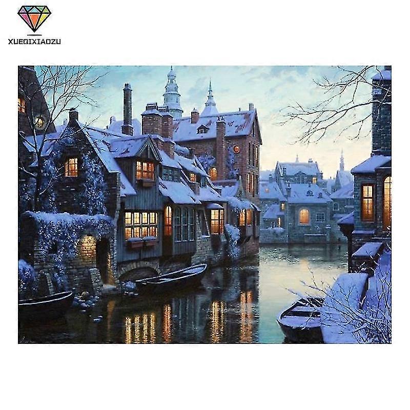 Xueqixiaozu 5d بينتورا روندا كومبليتا دي نيف دي إنفيرنو إسينا فوتو كروز بونتادا, Imagen con mosaico de bordado