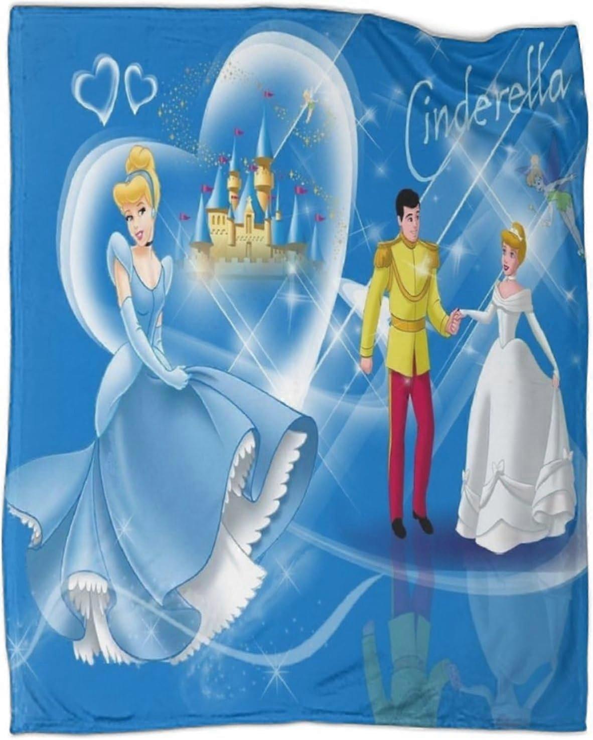 Cobertor Ultra Macio Cinderela | Filmes Animados Throw Over Sofá Sofá | Colcha de Viagem Aconchegante e Fofa,-MYFX26