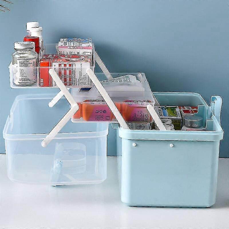Large Capacity First Aid Container Plastic Organizer Medicine Storage Box 3 Layers Family Emergency Multifunctional Pill#39;s Box