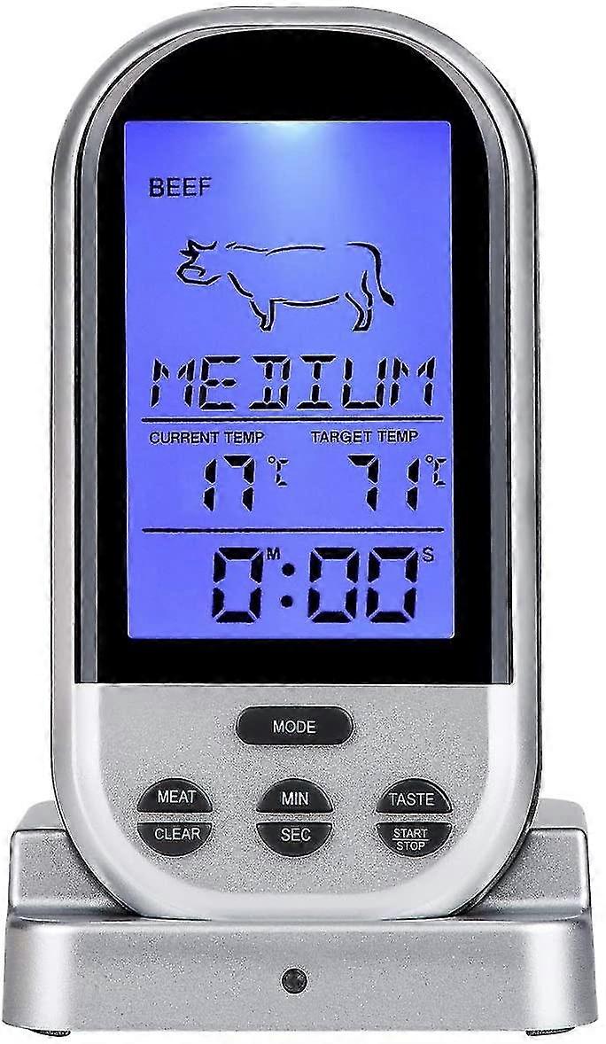 Drahtloses Fleischthermometer, Remote-Fleischthermometer Digitales Kochen Lebensmittelthermometer zum Kochen, Grillen