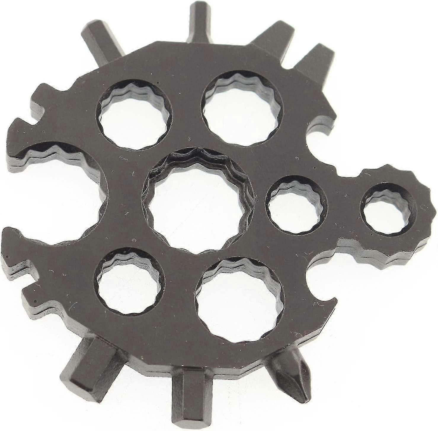 20 In 1 Multi-function Multi Tool Outdoor Star Hexagonal Spanner Portable Snowflake Tool Bottle Opener Wrench (black)1pcs
