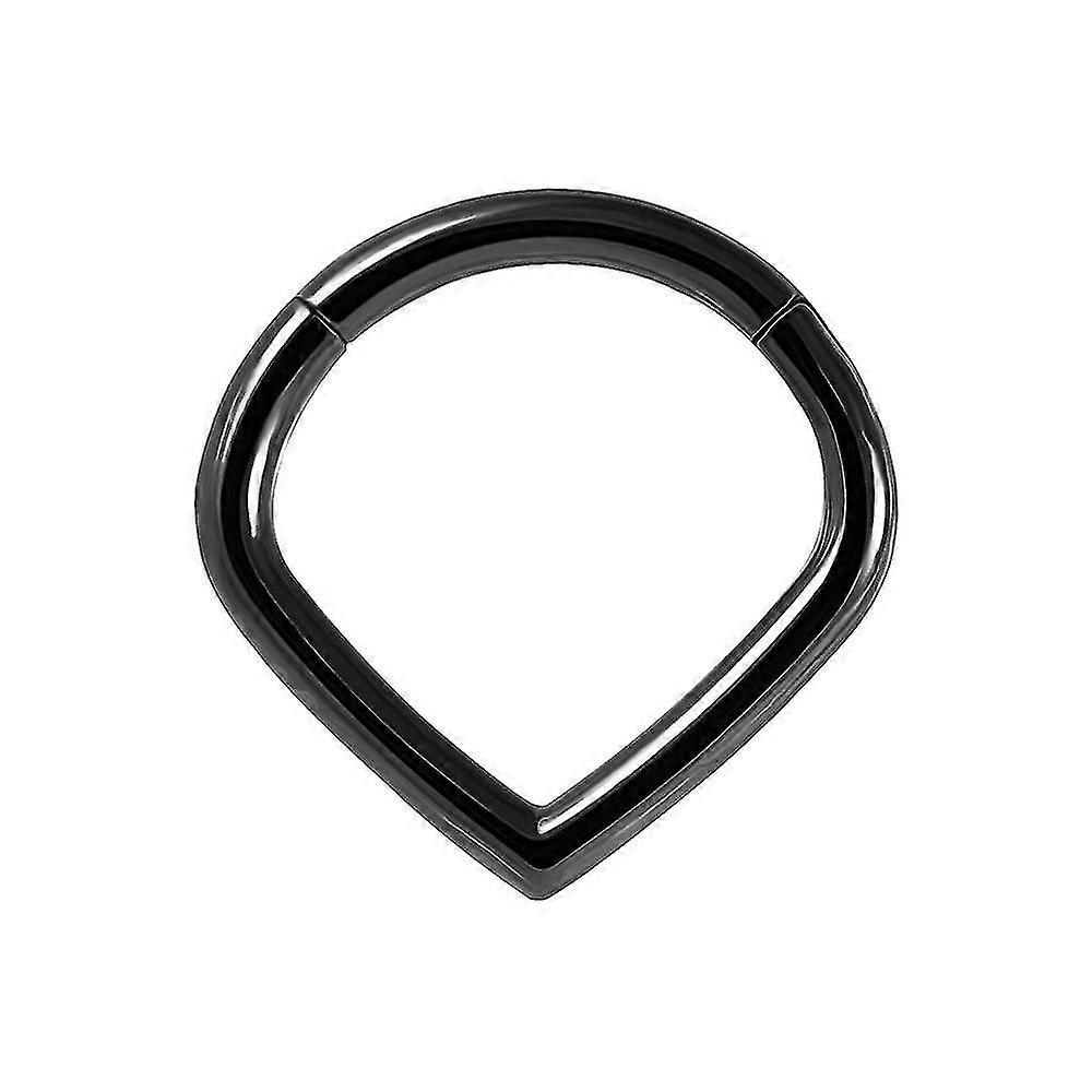 Μαύρο ανοδιωμένο 16 μετρητή (1.2mm) - 10mm διάμετρος δάκρυ σχήμα 316l χειρουργικό χάλυβα αρθρωτό clicker τμήμα τμήμα αυτί διάφραγμα Tragus Helix διάτρηση Jewe