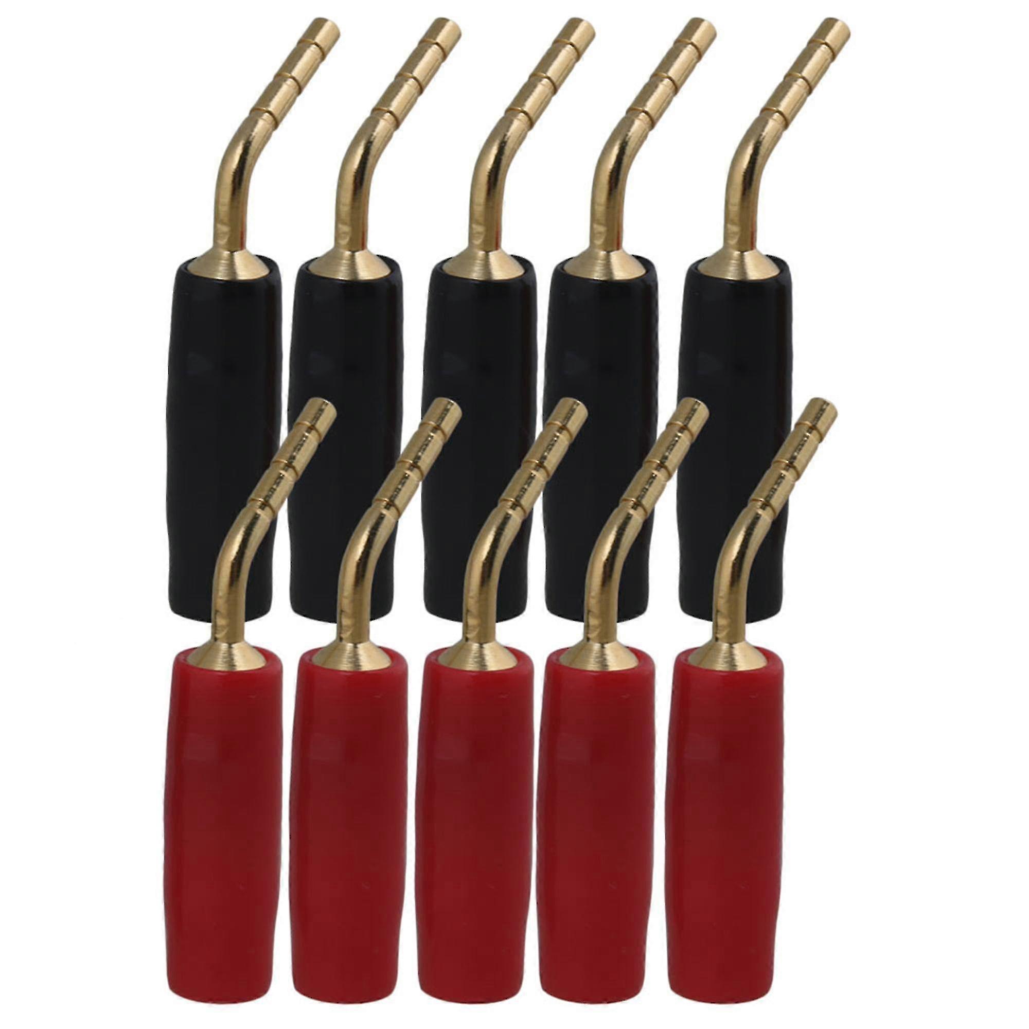 10x Gold-plated Copper Banana Speaker Cable Wire Pin Plugs Connectors