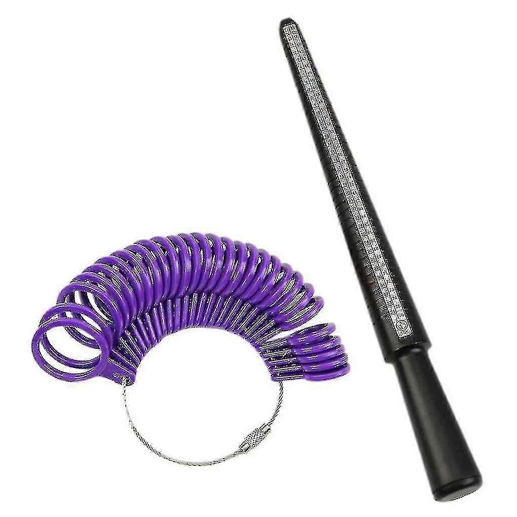 Ring Size Mandrel Stick Finger Gauge Ring Sizer Measuring Jewelry Tool Set