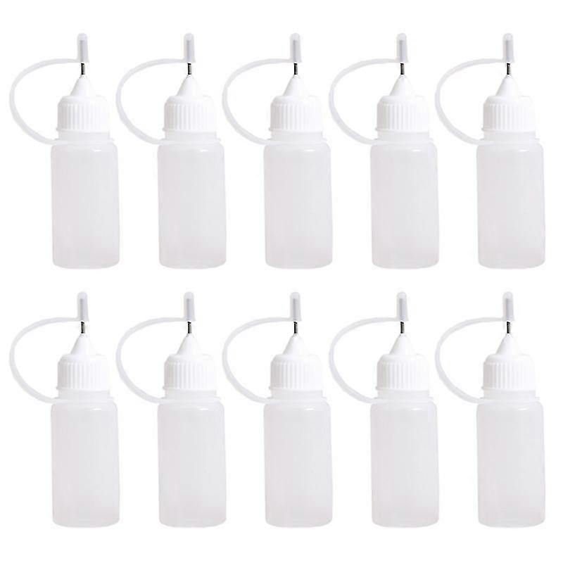 10pcs 10ml Plastic Squeezable Tip Applicator Bottle Dropper Bottles With Needle