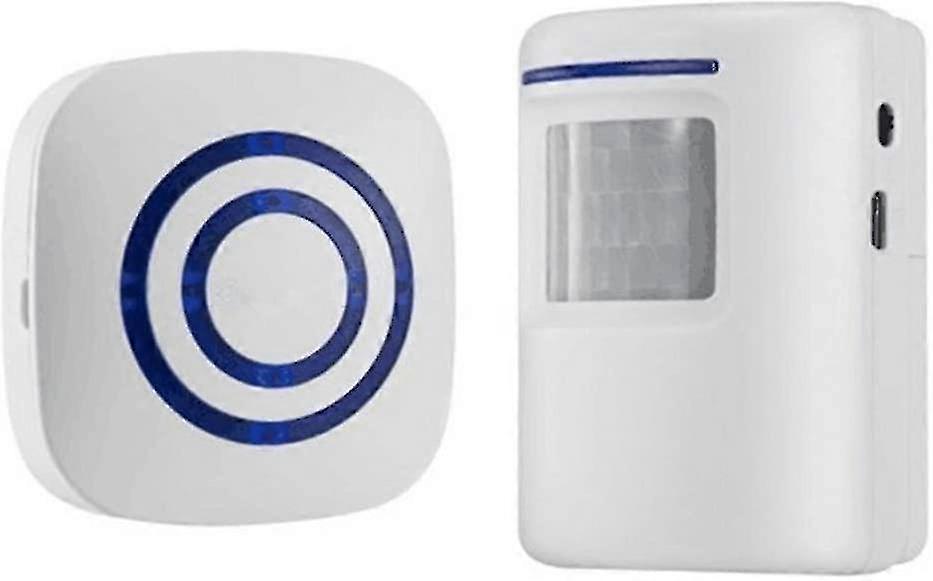 Motion Sensor Door Chime For Business, Outdoor Doorbell Kit Wireless Driveway Alert: Infrared Motion Sensor Chime With 1 Plug-in Receiver And 1 Pir Mo