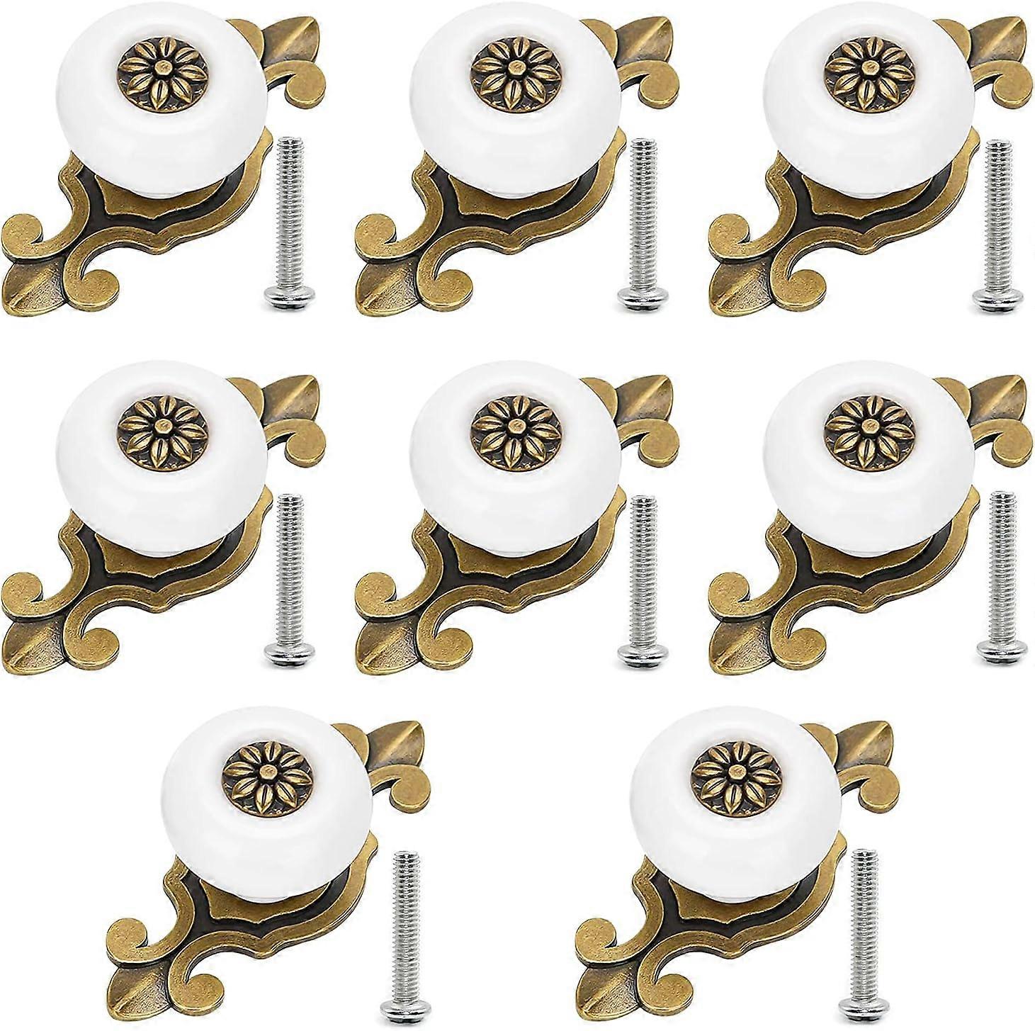 Ceramic Cabinet Knob Cabinet Knobs Vintage Drawer Knobs 8 Pieces Metal Knobs For Office Drawers and Cupboard