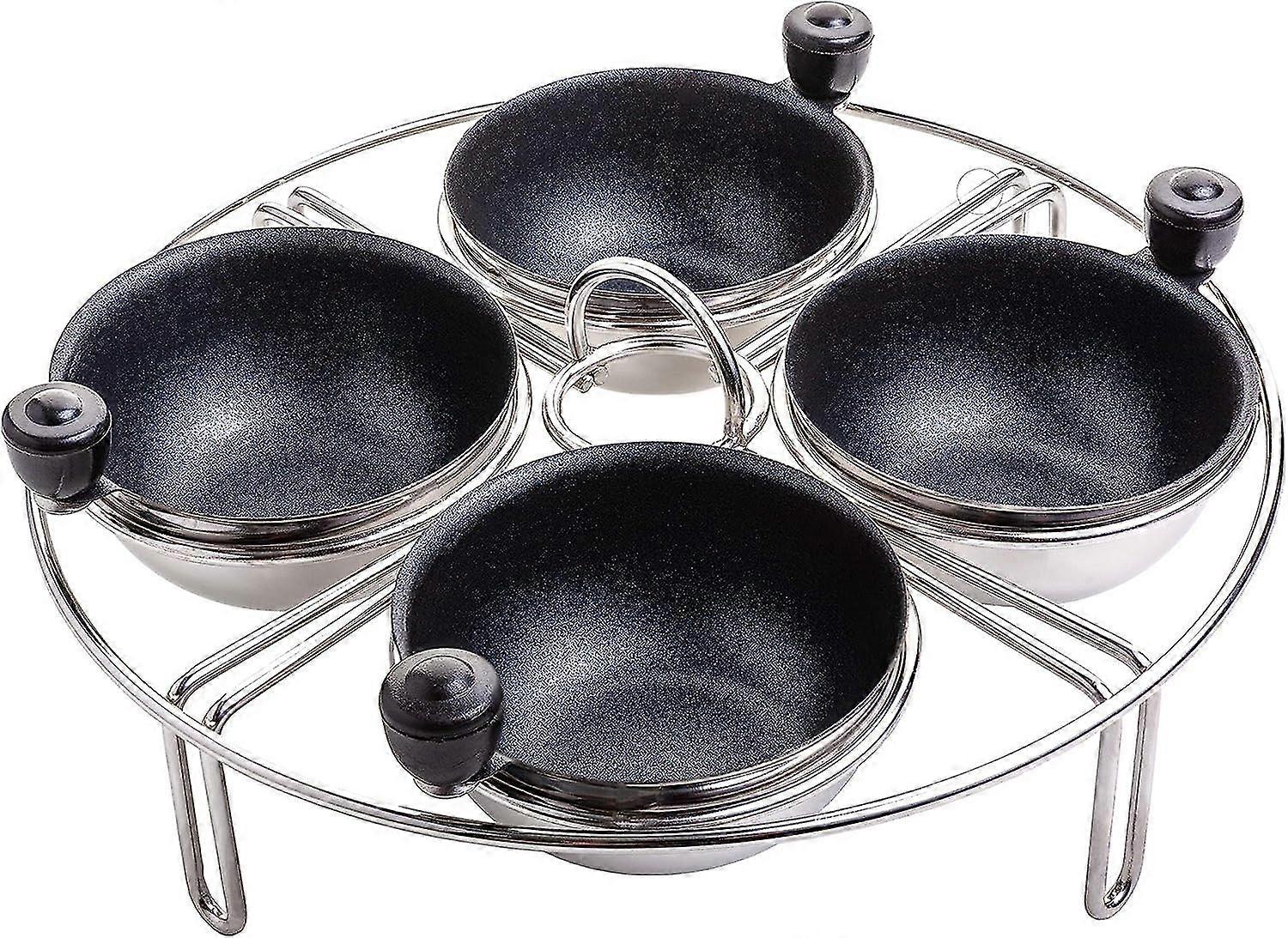 Egg Poacher Egg Rack| Fits many sized Pans Skillets and Pressure Cookers| Poached Egg Maker features Stainless Steel Individual Eg