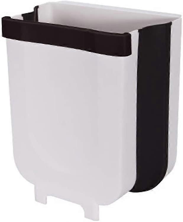 Kitchen Collapsible Trash Can Wall Mounted, 9L (White)