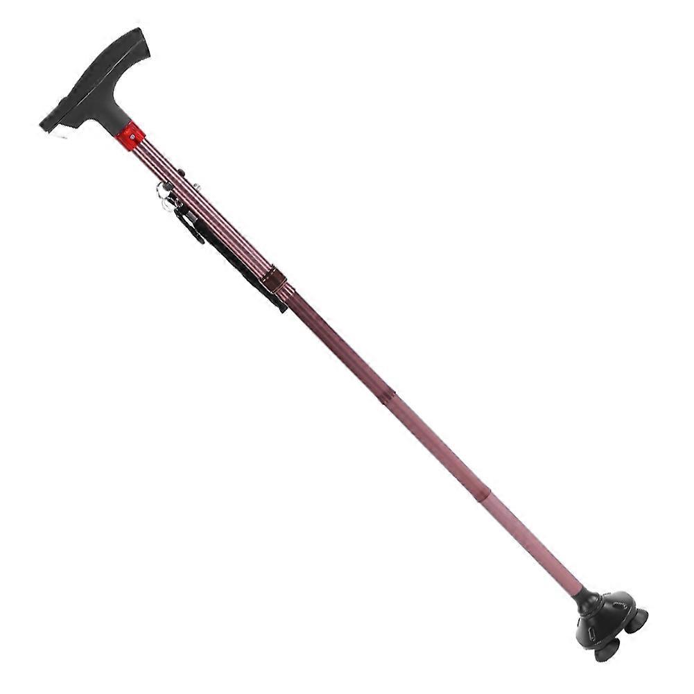 Aluminum Alloy Foldable Elderly Walking Stick Guide Blind Cane Crutch with LED Light Alarm