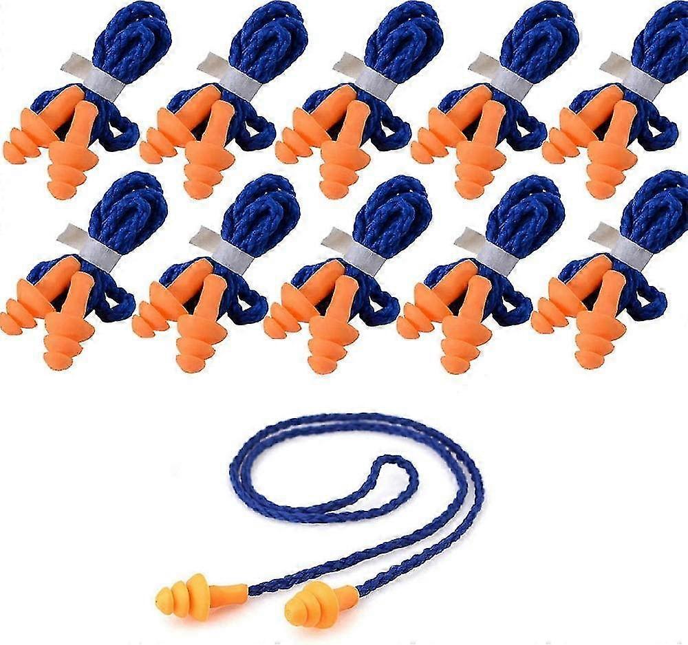 10 Pair Corded Ear Plugs For Shooting Range Ear Protection For Gun Range - Hunting Ear Plugs Individually Wrapped Shooting Ear Buds Hunting Ear Protec