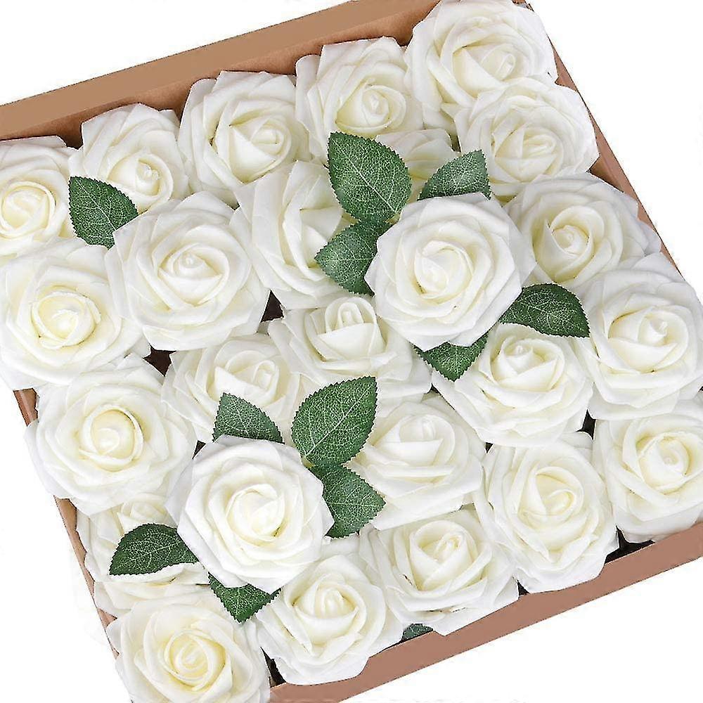 Rosas Artificiais com espuma caseira de caule rosa decorações 50 peças (rosa)(4-d-1)