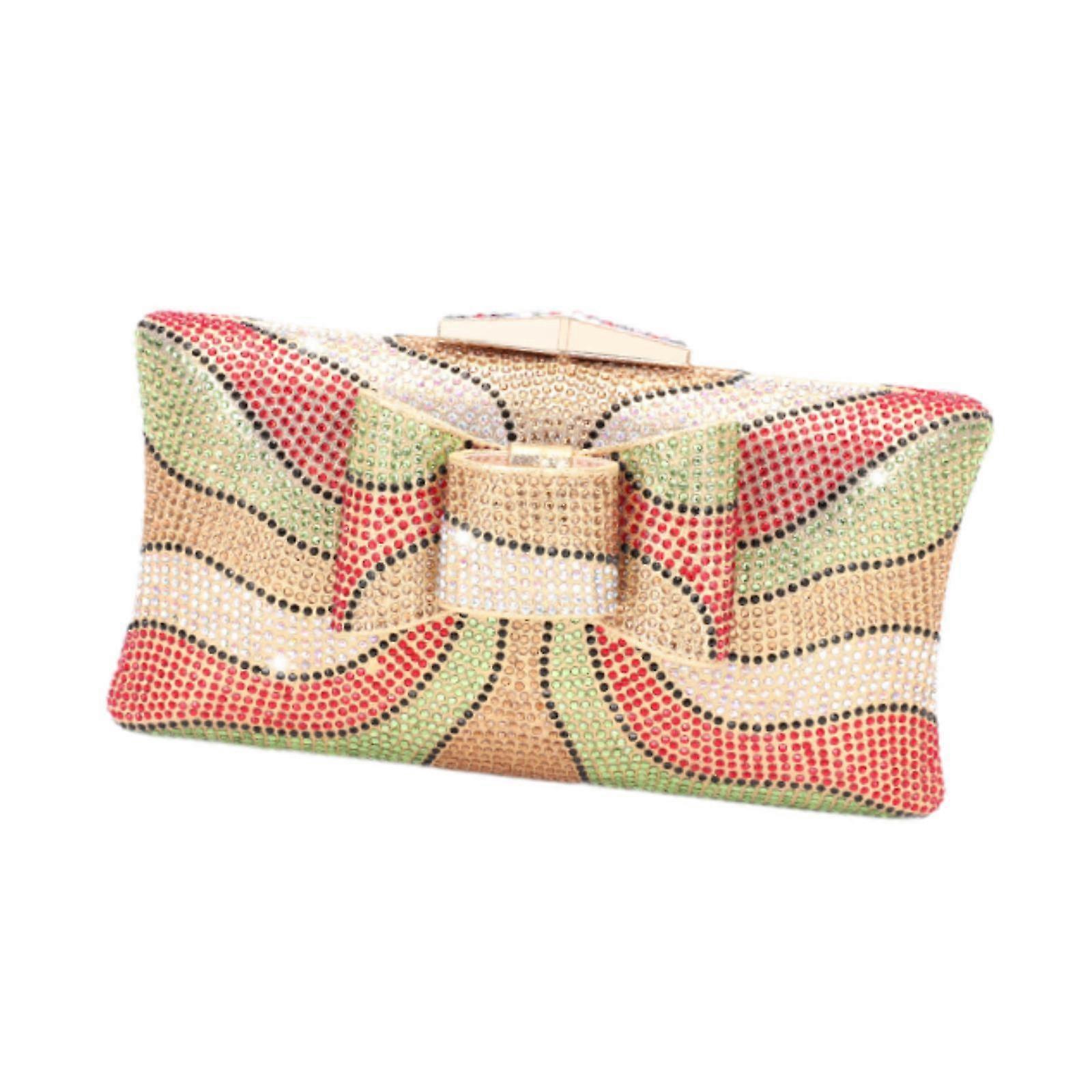 حجر الراين مخلب حقيبة مساء للنساء لحفل الزفاف حفلة موسيقية ذهبية