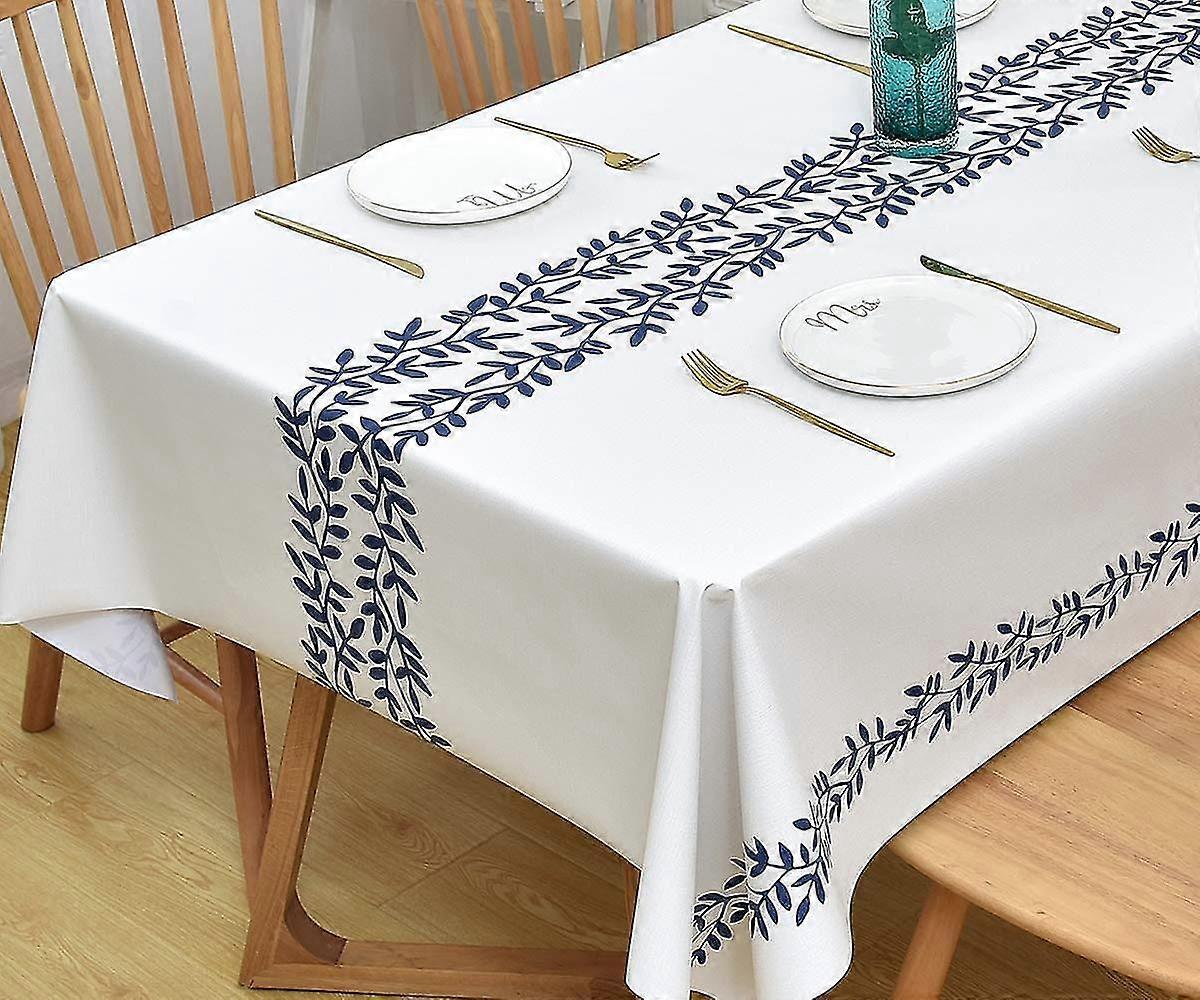 Table Cloth Plastic Tablecloth Wipeable Pvc Wipe Clean Waterproof Table Cover (137x137cm, Rattan)