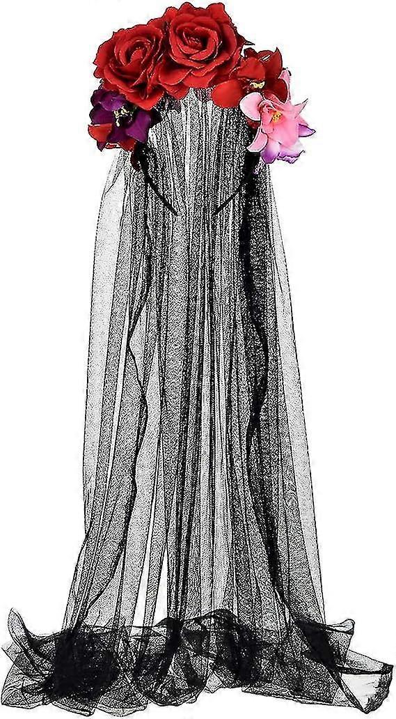 TCGG-フリーダ・カーロメキシコの花の冠ヘッドバンドハロウィンパーティーコスチュームディア・デ・ロス・ムエルトスのヘッドピース