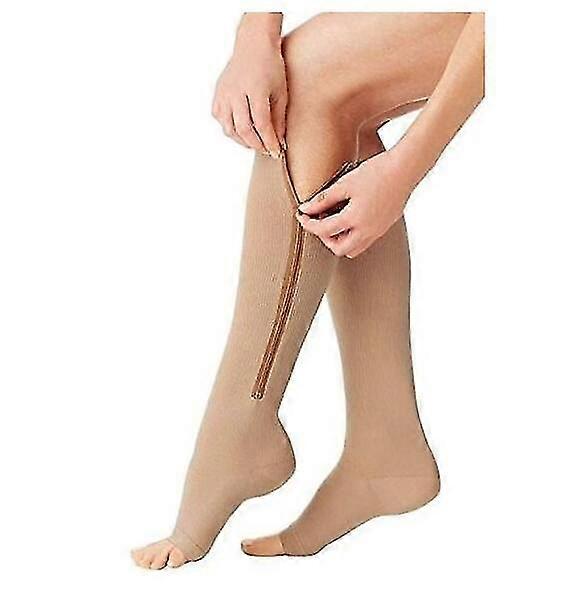Zipper Compression Socks - Zip Up Support Stockings Easy To Wear