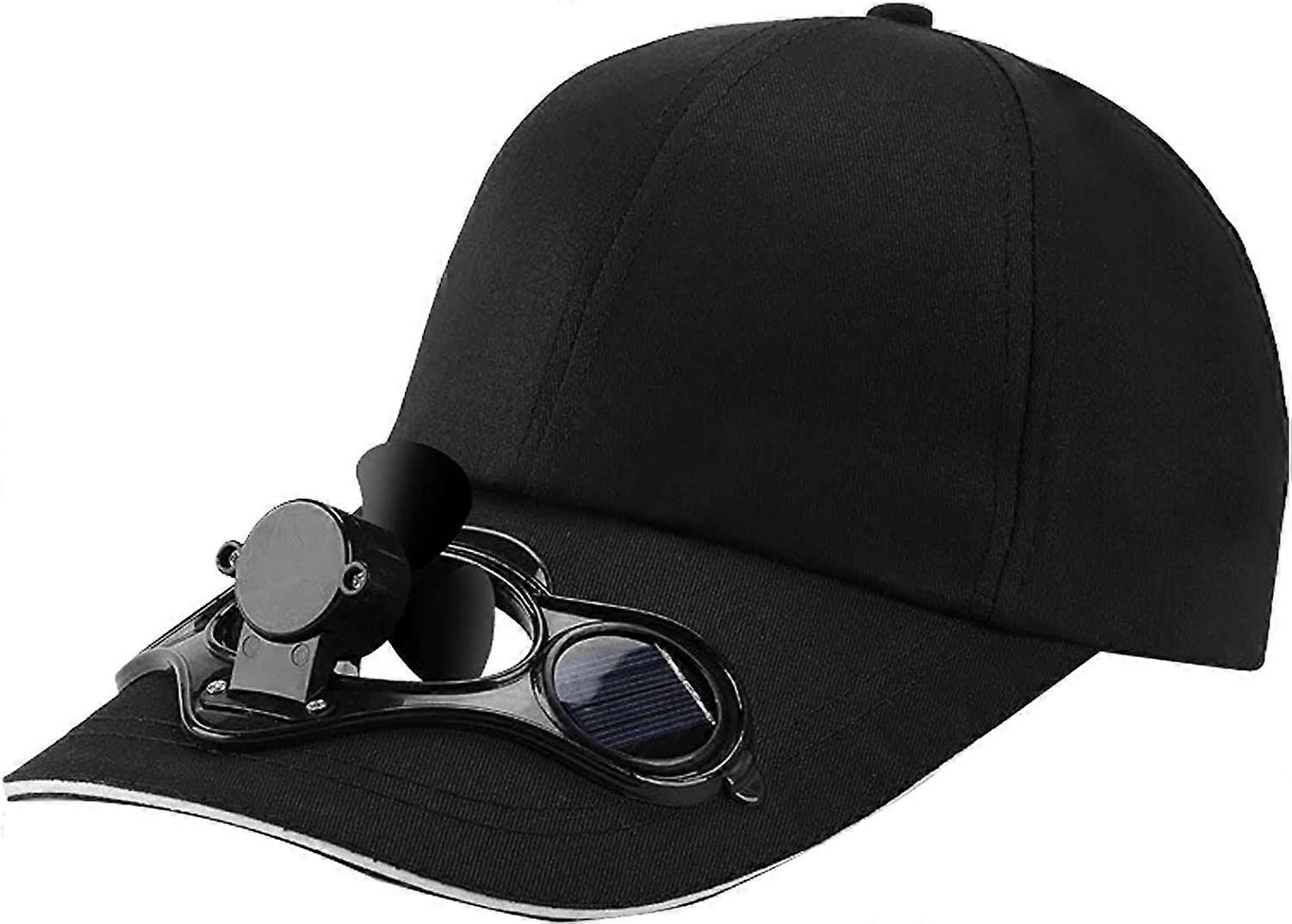 Black fan cap Solar fan cap Summer fan cap Baseball cap Golf cap Solar fan cap for men and women
