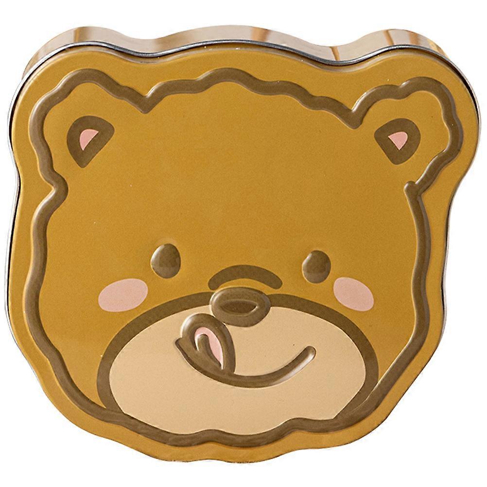 Bear Shape Tinplate Candy Jar Cookie Jar Cookie Container Candy Holder Home Supplies
