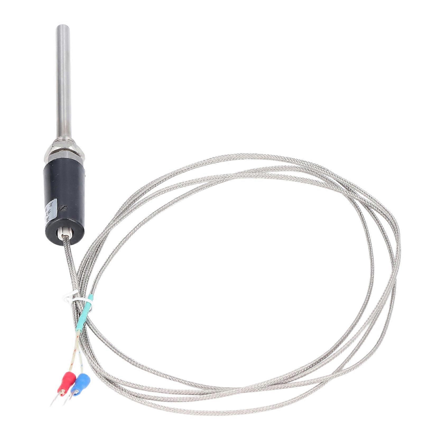 K Type Thermocouple Sensor Nichrome Shielded Wire Sensors with Straight Shank 100mm