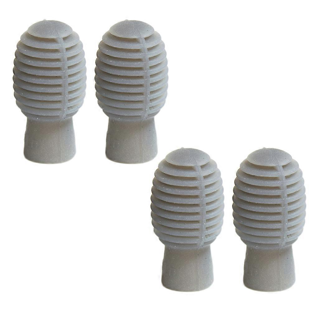4PCS Silicone Drum Stick Protective Caps Covers Silent Practice Drumstick Tips Pads Replacement Drum Accessories (Grey)