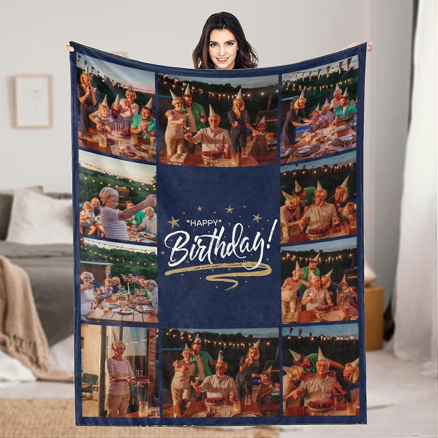 بطانية مخصصة مع نص صورة مخصص بطانية رمي الصور للبالغين ، بطانية صور عائلية مخصصة للأطفال لأمي ، أبي ، جدة ، جد ، مذكرة