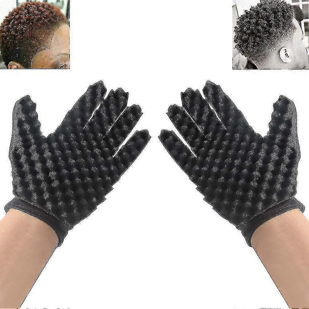 Éponge à cheveux Brosse à cheveux Gants éponge à cheveux, boucles Bobine Magic Tool, nouveau double face deux en un Magic Twist Éponge à cheveux Afro